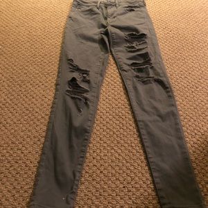American Eagle Outfitters ripped jeans- grayish